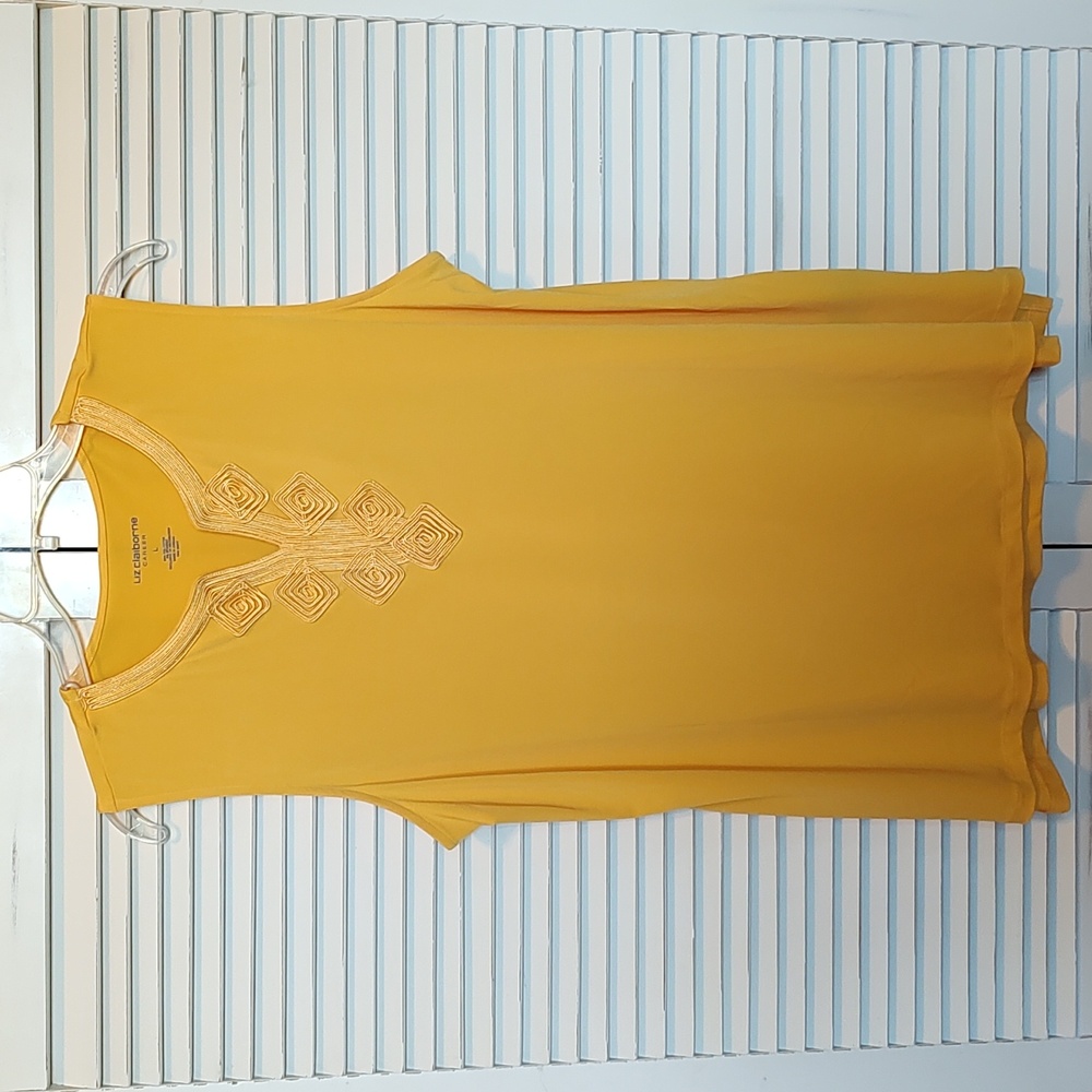 Yellow Liz Claiborne Career Sleeveless Blouse